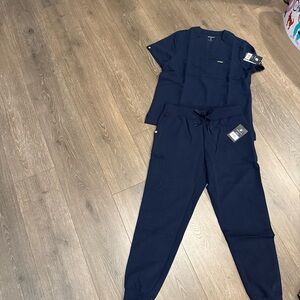 Jaanuu Dark Blue Scrub Set